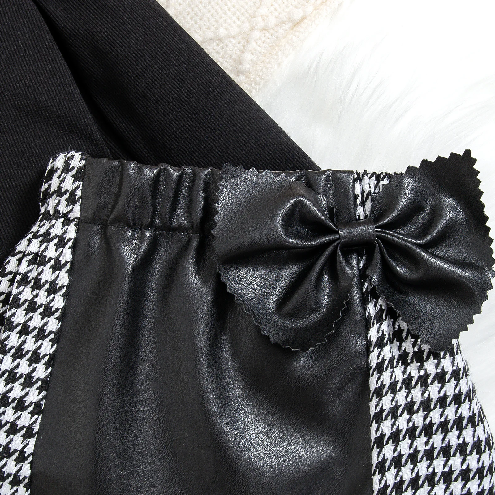 Conjunto otoño niña: falda a cuadros y blusa de algodón - imagen 3