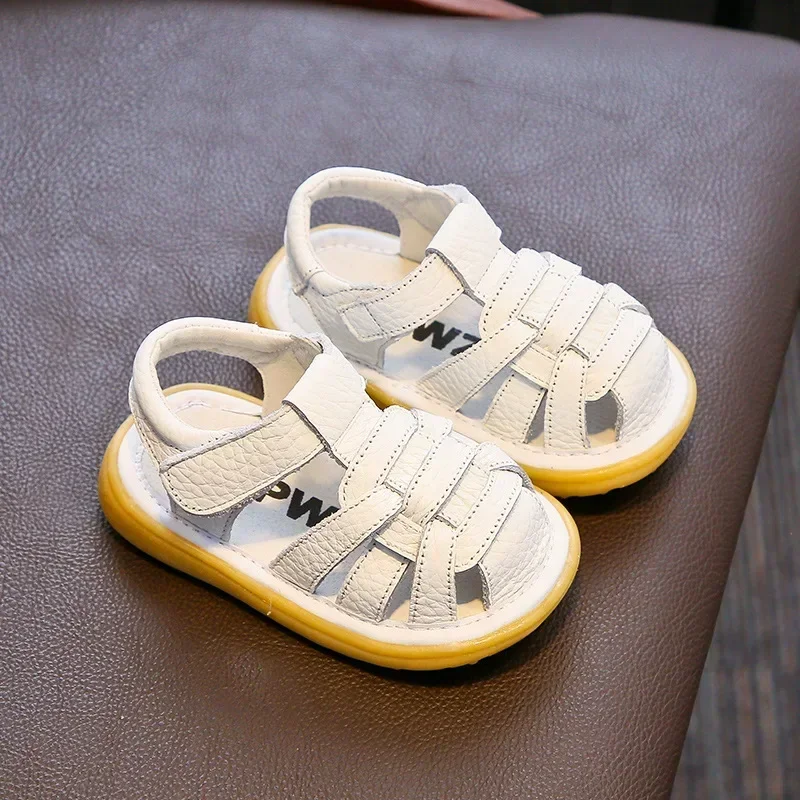 Sandalias de verano para bebé y niño: cuero genuino y puntera segura - imagen 2