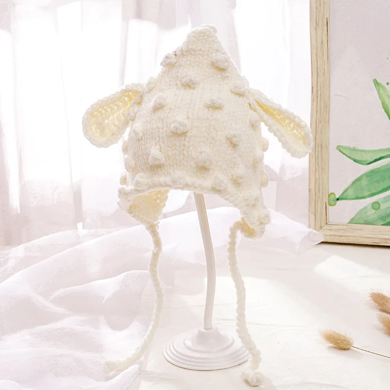 Gorro de punto con pompón para bebé recién nacido - imagen 4