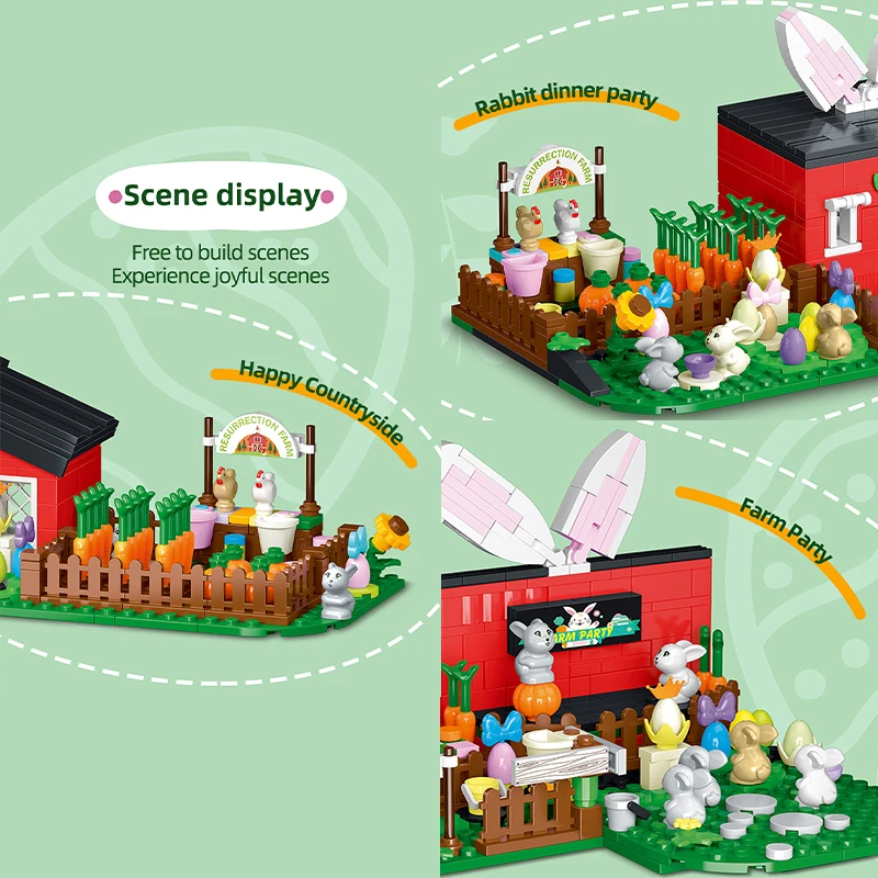 Bloques de construcción casita de conejos para Pascua - imagen 2