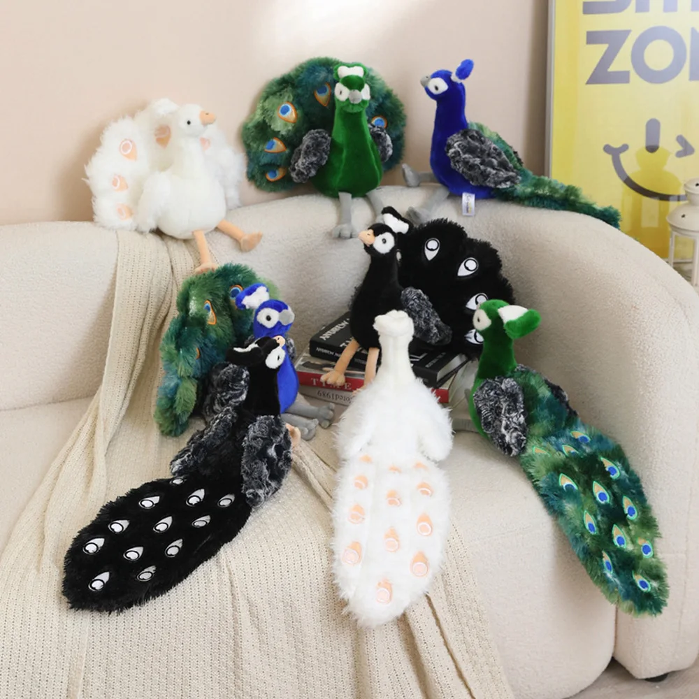 Peluche de pavo real con pelaje realista, regalo para el hogar - imagen 3