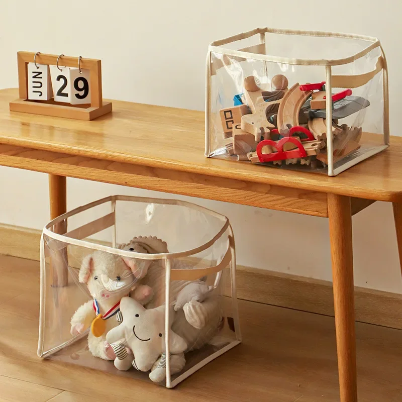 Cesta transparente de almacenamiento para juguetes y pañales bebé - imagen 4
