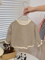 Sudadera holgada de diseño moderno para niños, cuello redondo