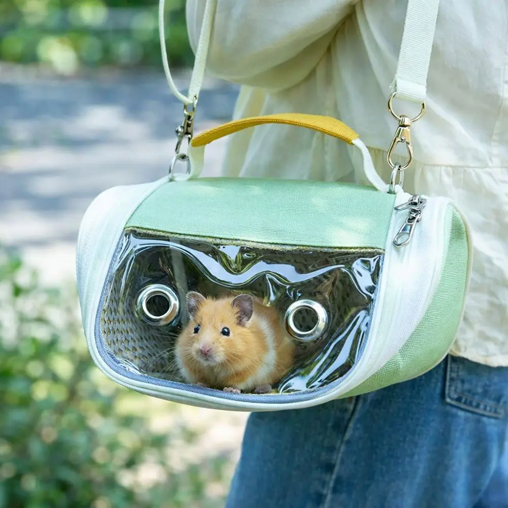 Bolsa de transporte para hámster transpirable con ventana transparente