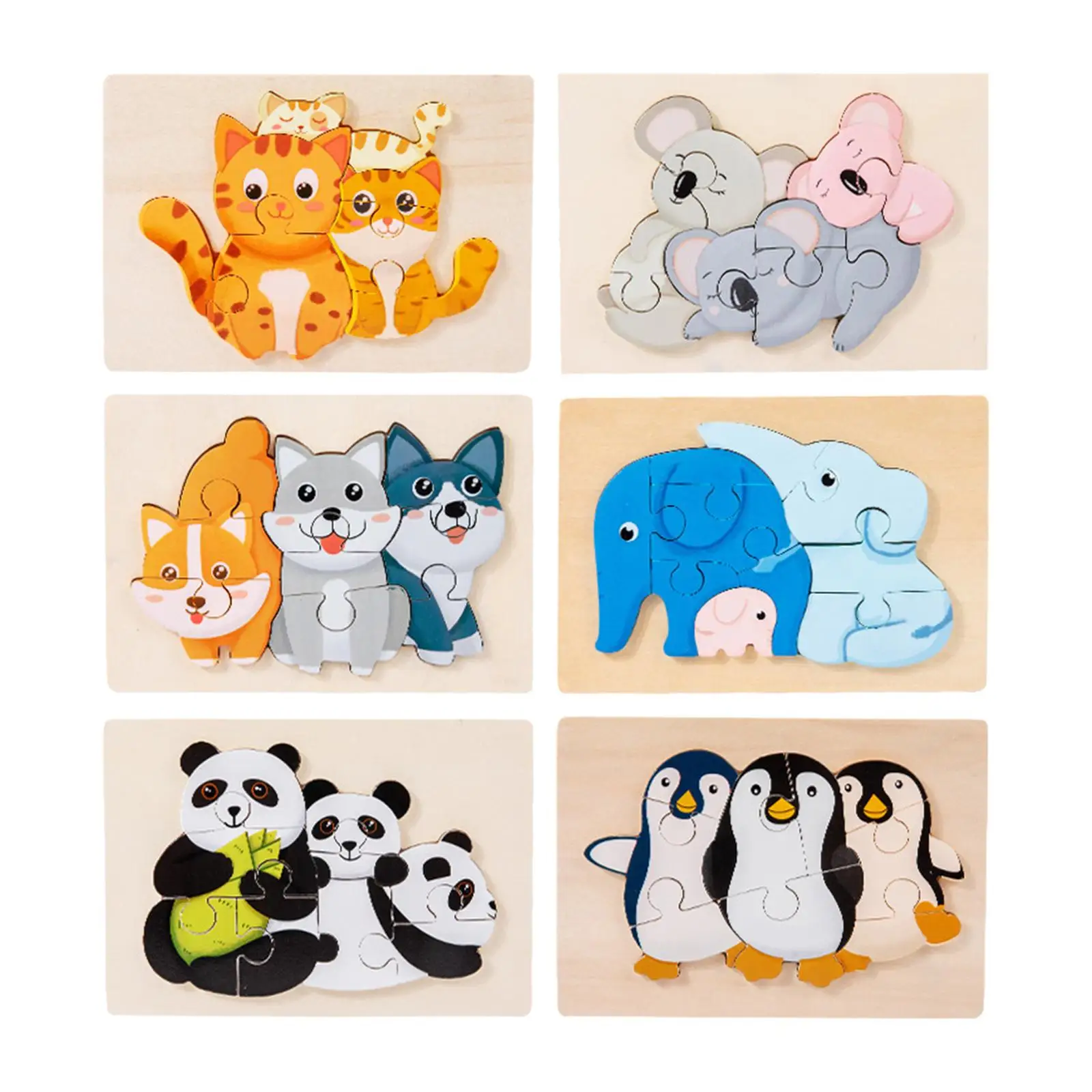 Rompecabezas de animales de madera educativo para preescolar sensorial - imagen 4