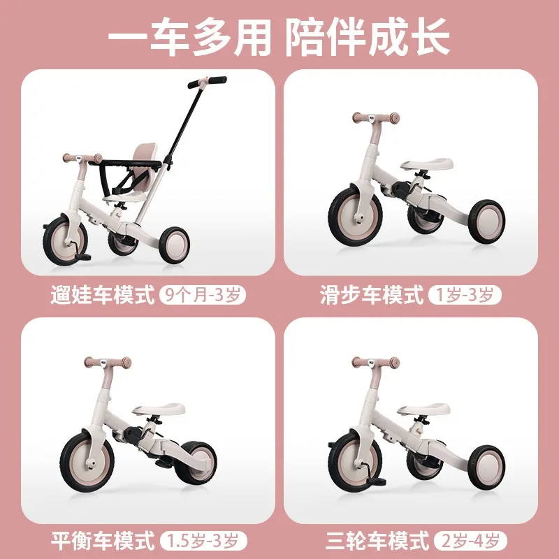 Triciclo evolutivo 1-3 años bicicleta de equilibrio y carrito empujable - imagen 4