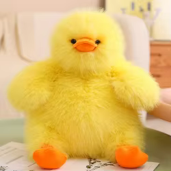 Pato de peluche amarillo suave para niños
