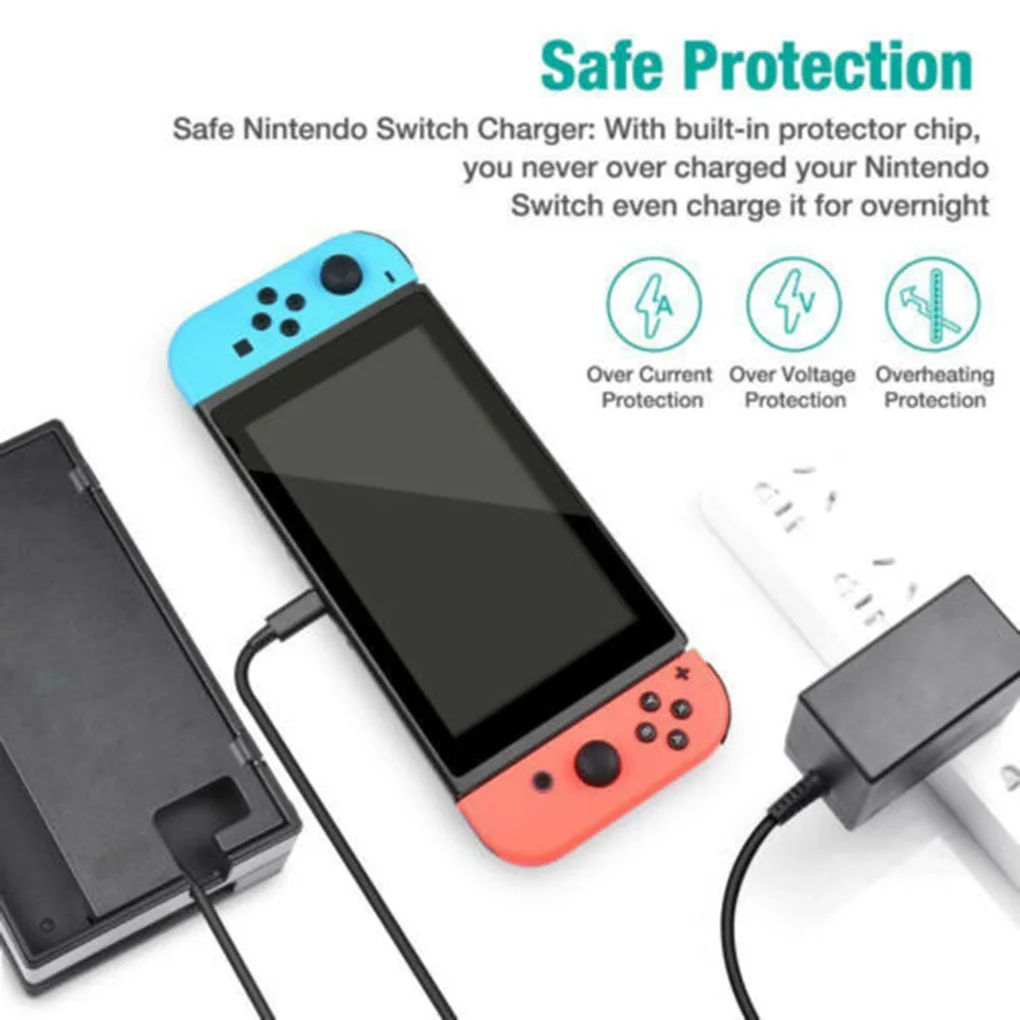 Adaptador de corriente con enchufe para Nintendo Switch – Cargador - imagen 5