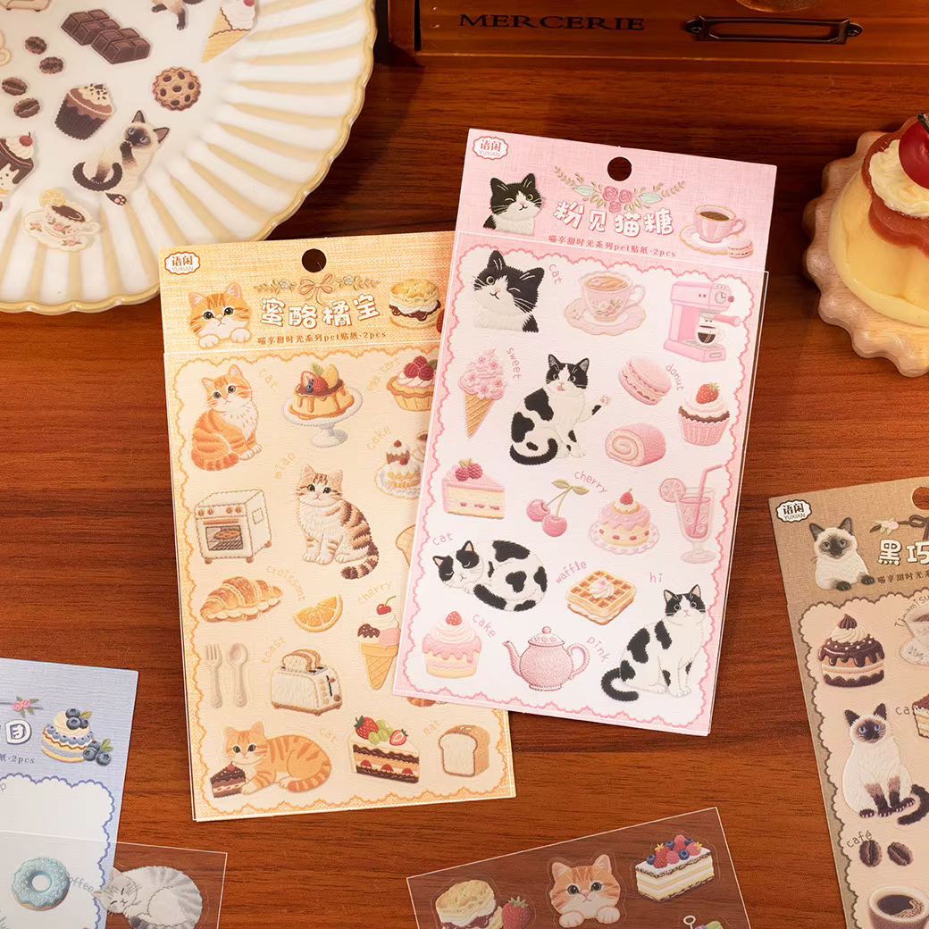 Pegatinas Meow de comida y mascotas para álbumes de recortes - imagen 5