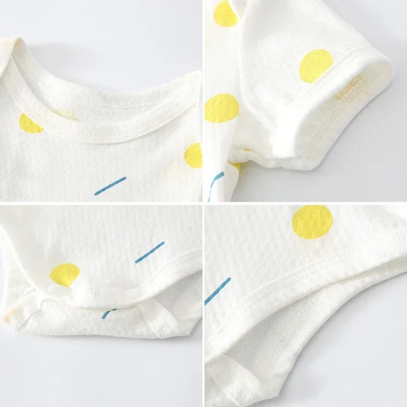 Pelele recién nacido de algodón unisex para niño y niña con pies - imagen 2