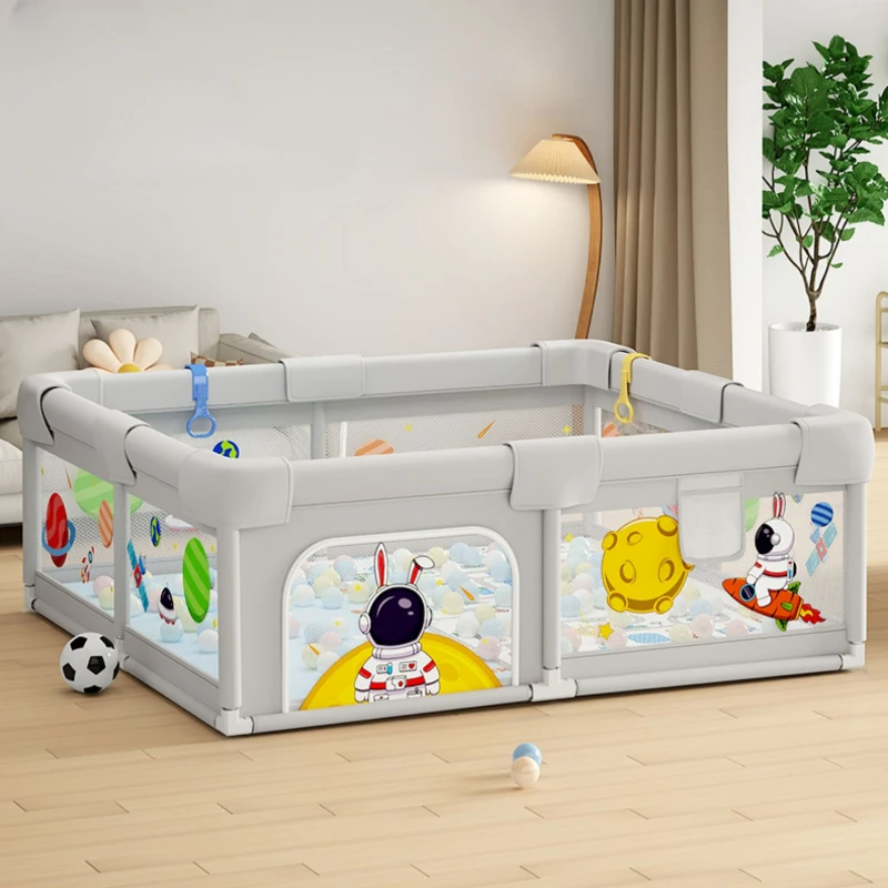 Parque infantil bebé con barandilla lavable y estera de gateo - imagen 3
