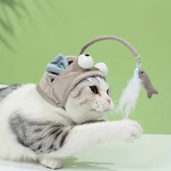 Juguete interactivo con sombrero ajustable para gatos – Accesorio divertido