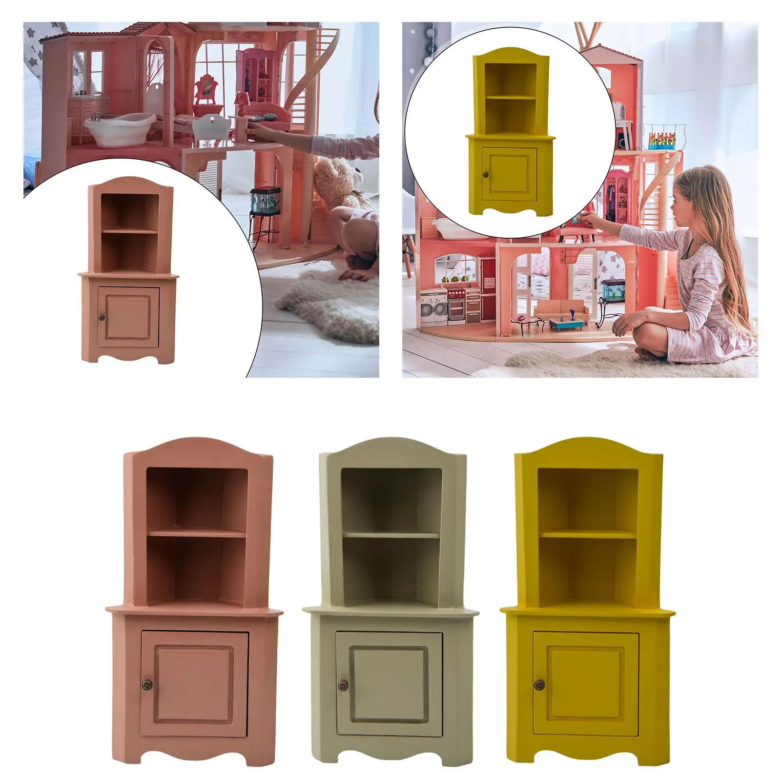 Accesorios para casa de muñecas con mueble mini para dormitorio - imagen 4