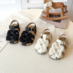 Sandalias de verano con lazo antideslizantes para niñas, suaves