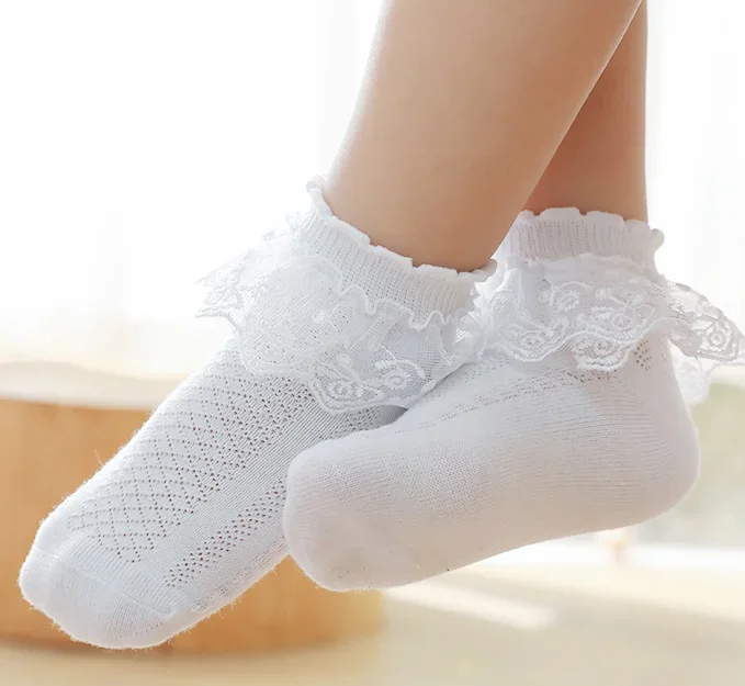 Calcetines de encaje para niña - Algodón suave bordado - imagen 2