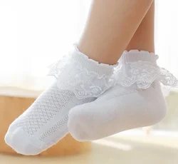 Calcetines de encaje para niña - Algodón suave bordado