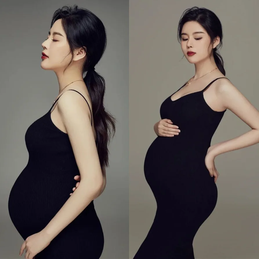 Vestido de maternidad sin mangas con escote en V para sesión fotos - imagen 2