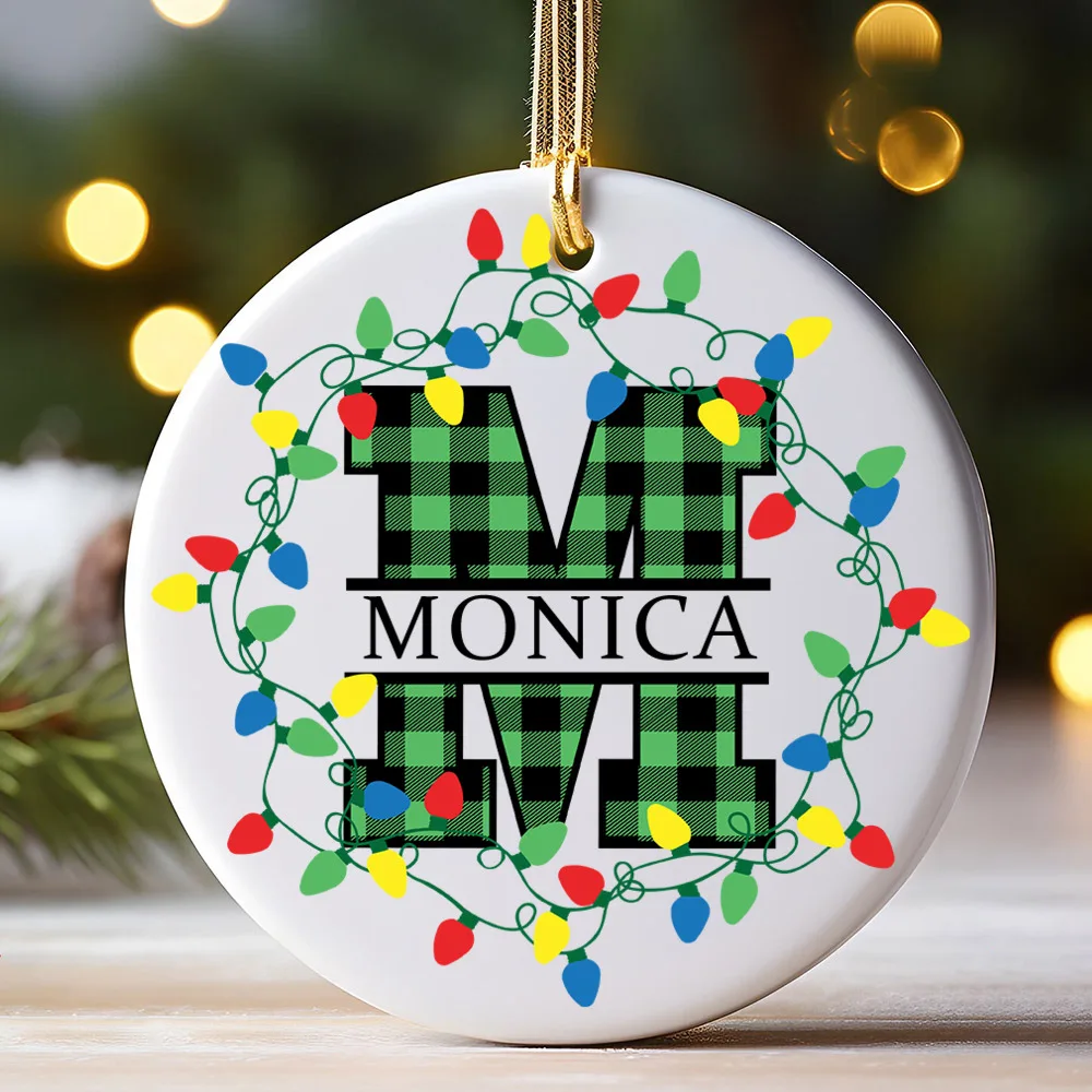 Adorno navideño personalizado para bebé con inicial y nombre - imagen 5