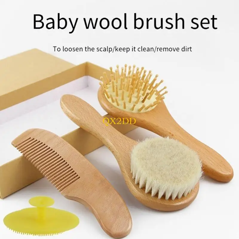 Cepillo para costra láctea infantil ergonómico de cerdas suaves
