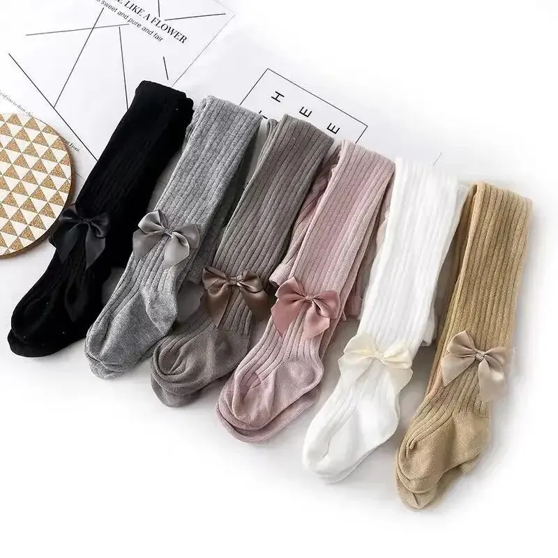 Medias con lazo para niñas de algodón – Invierno suave y cómodo - imagen 3