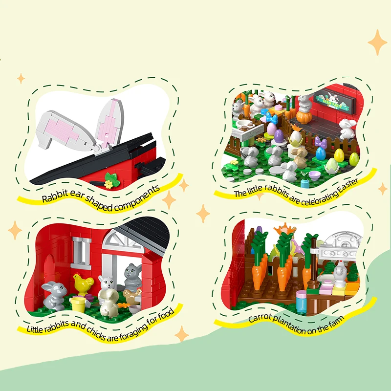 Bloques de construcción casita de conejos para Pascua - imagen 3