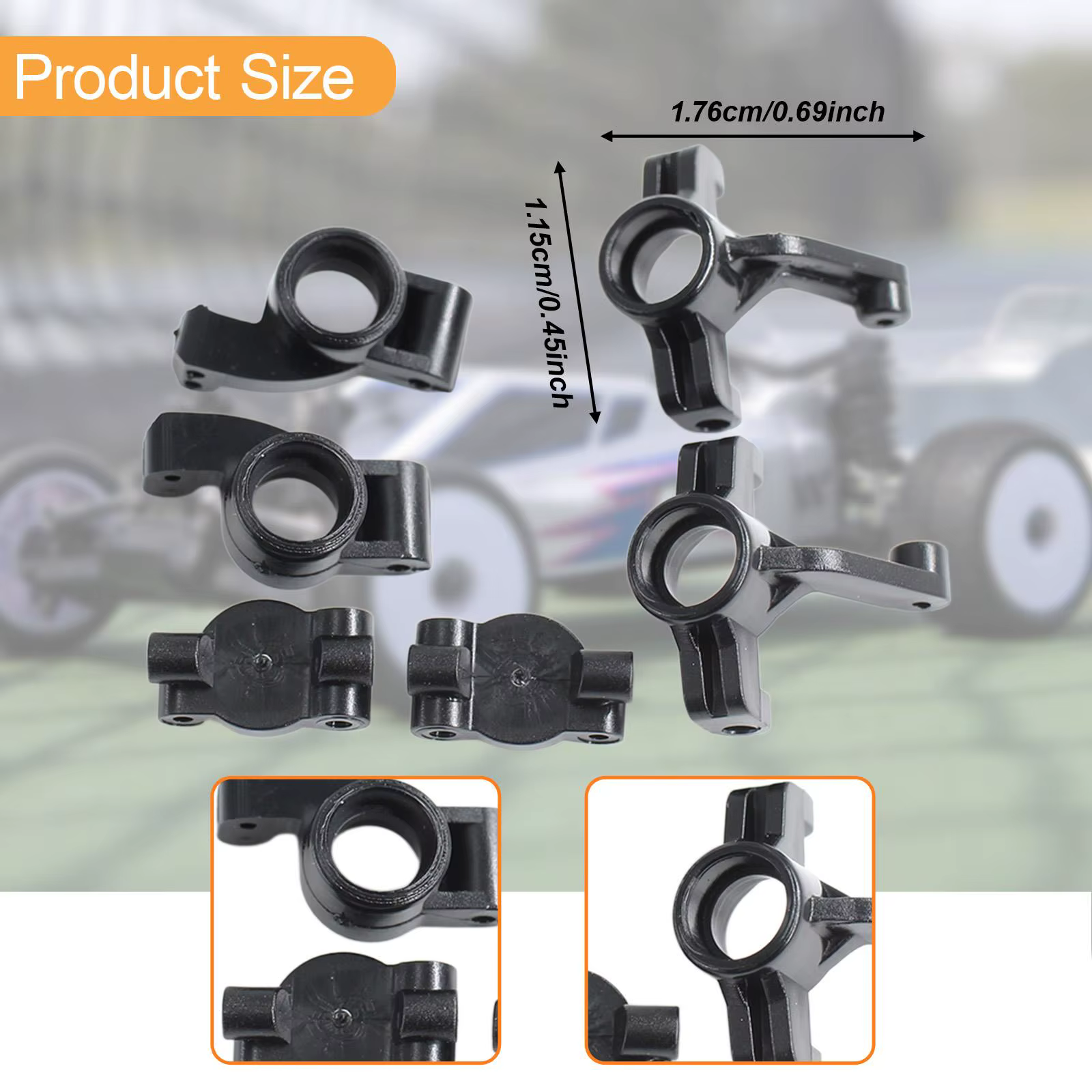Wltoys 244016 asiento de rueda RC negro portacubos delantero trasero - imagen 3