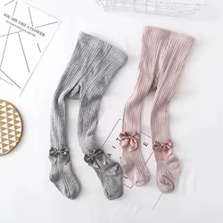 Medias con lazo para niñas de algodón – Invierno suave y cómodo