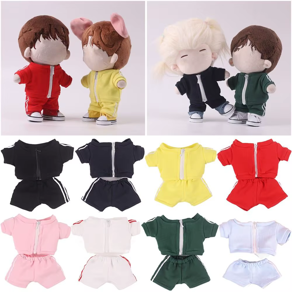 Chaqueta y pantalones negros para muñeca de 20CM