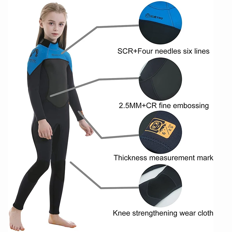 Traje de neopreno infantil completo para buceo y surf térmico - imagen 5
