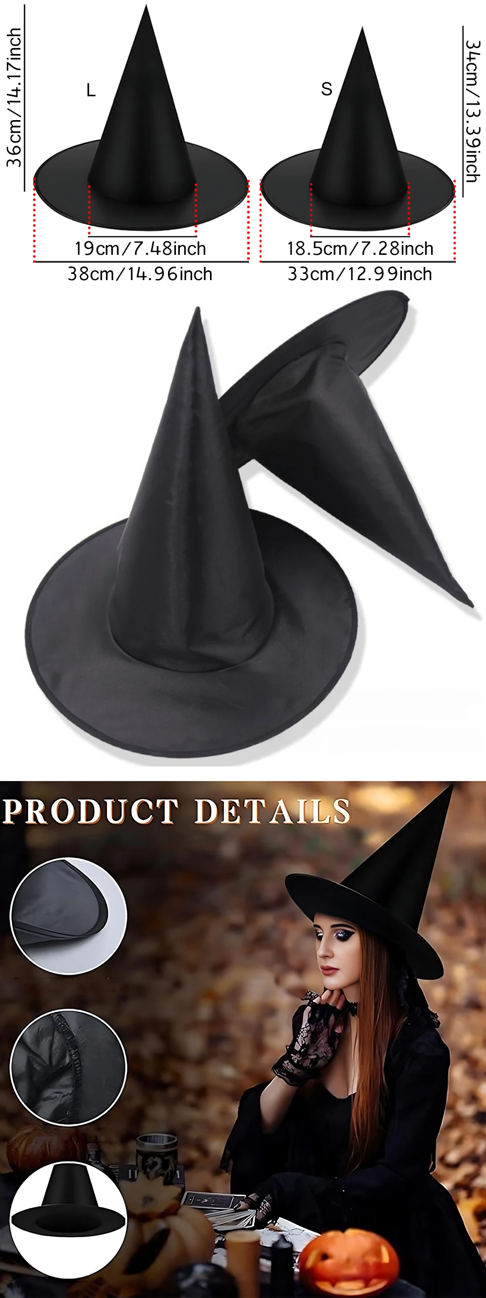 Sombrero negro clásico de Halloween