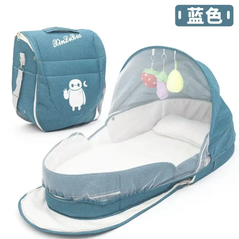 Mochila cuna plegable portátil para bebé, cama expandible amplia - imagen 4