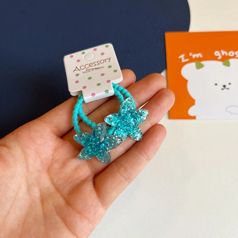 Gomas para el pelo infantiles sirena concha y estrella azul