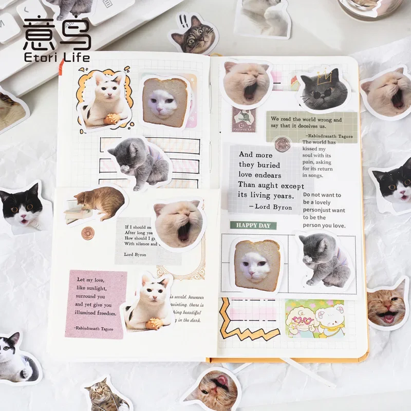 Pegatinas gato Kawaii pequeñas – Decoración álbum escolar - imagen 4