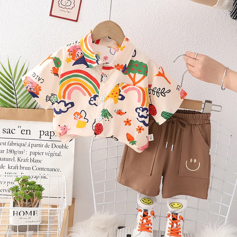 Conjunto de verano para bebé niña: camisa casual y pantalón corto
