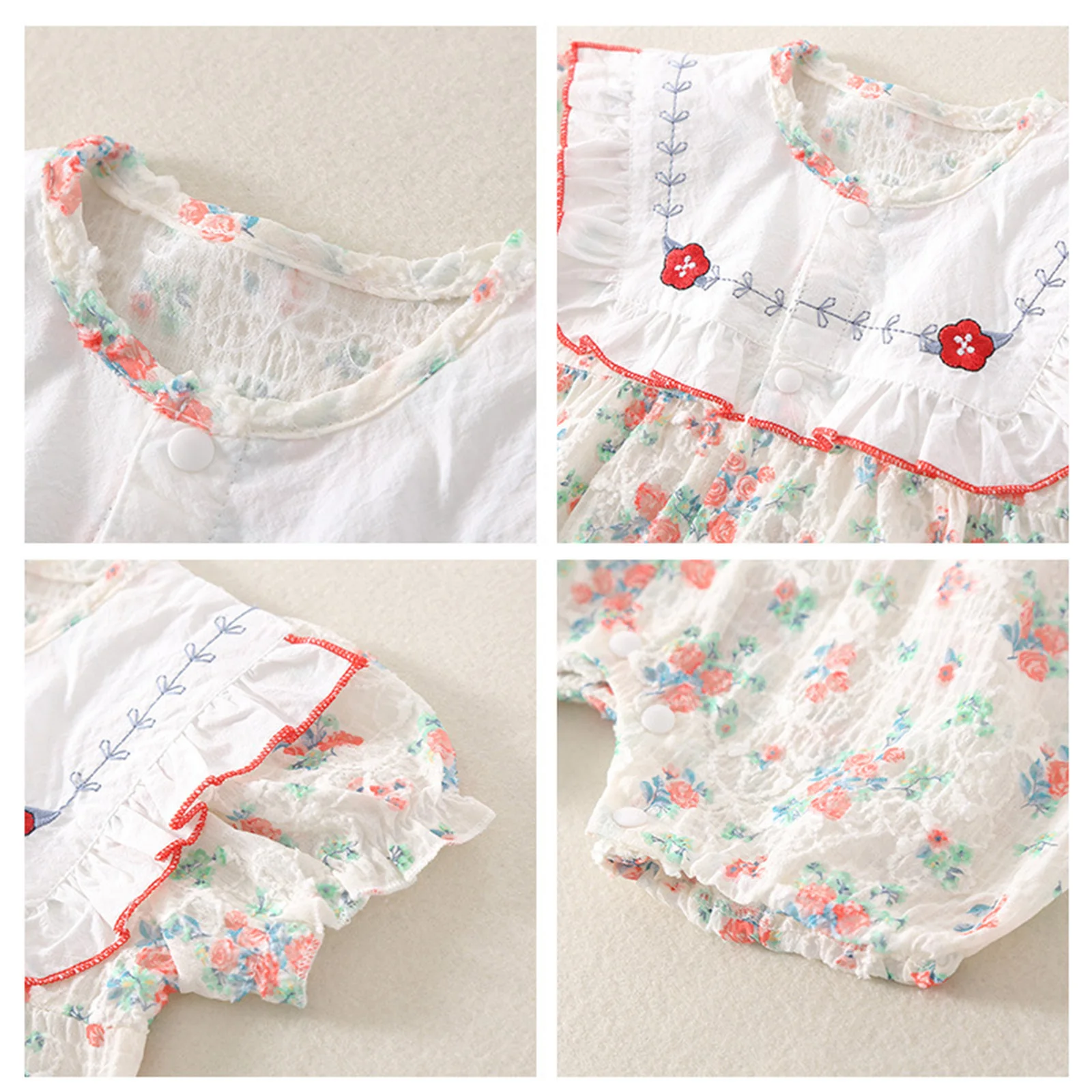 Mono rompero floral con botones para bebé niña - imagen 3