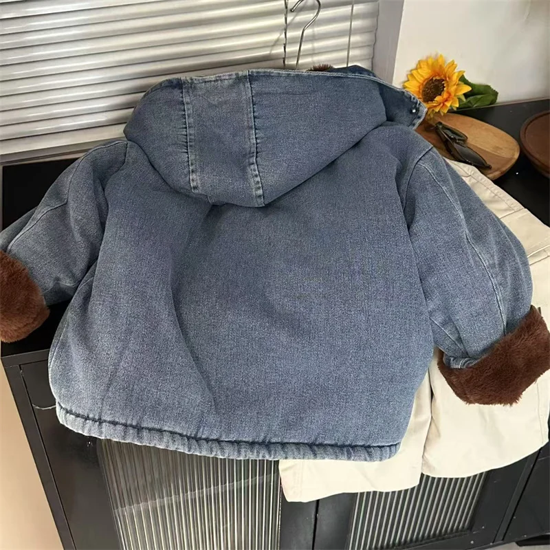 Chaqueta vaquera acolchada de invierno para niños - imagen 5