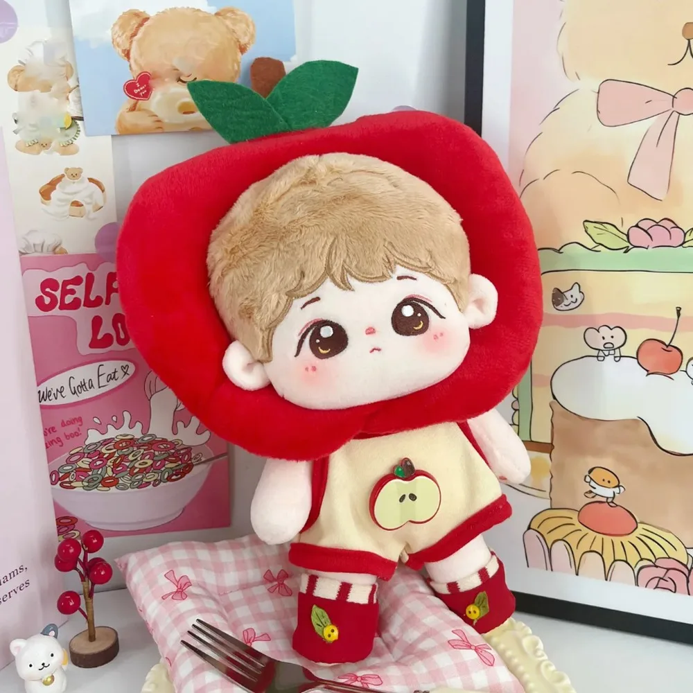 Conjunto de ropa en algodón para muñeca: falda tomate y sombrero rojo - imagen 5