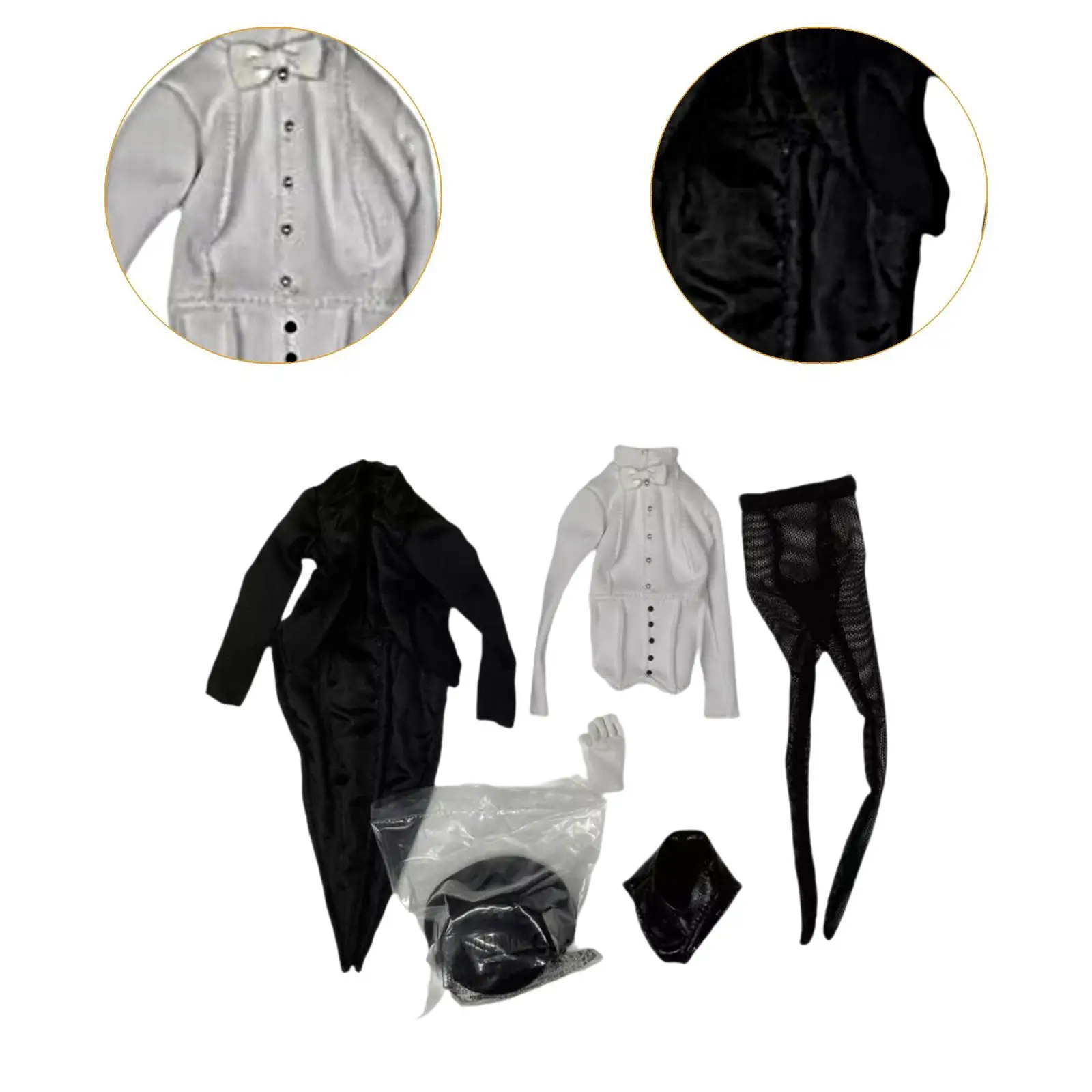 Traje de esmoquin para muñeco con camisa y pajarita infantil - imagen 5