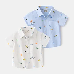 MILANCEL camiseta verano niños con dibujos animados y cuello vuelta