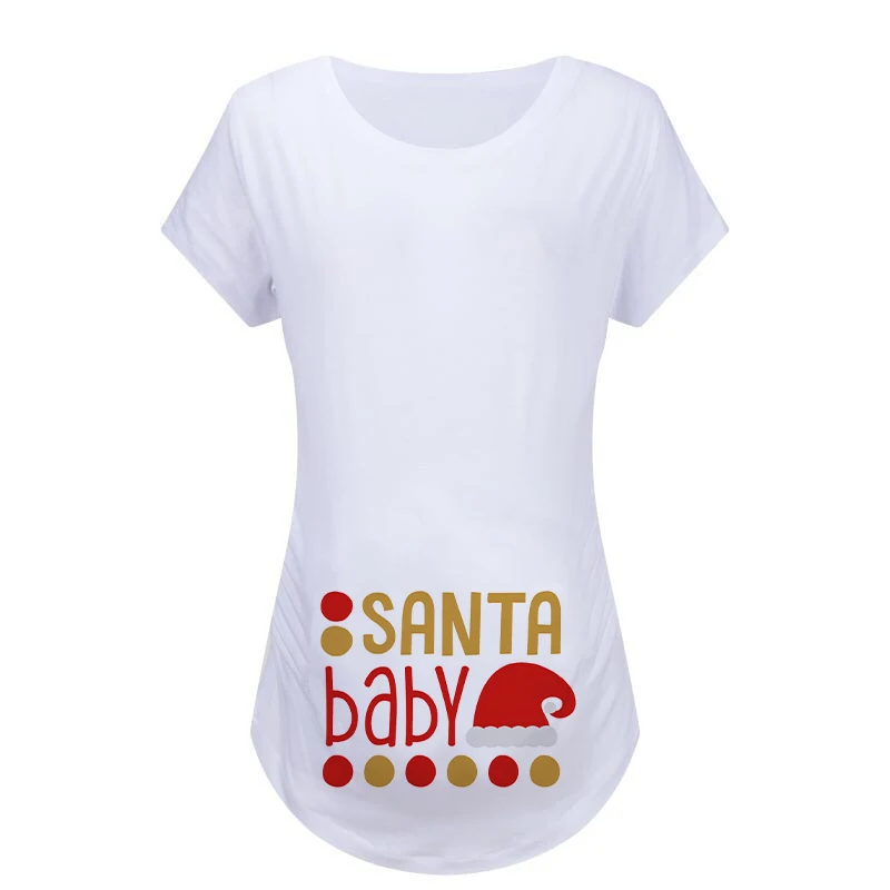 Camiseta de maternidad navideña con Papá Noel para embarazadas - imagen 5