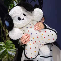 Almohada calmante de peluche para bebés – Perro y gato de ojos grandes