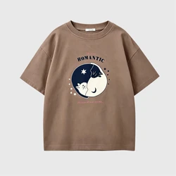 Camiseta de niño cuello redondo estampada estilo verano holgada