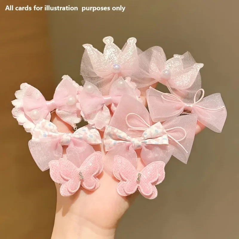 Horquillas para el cabello rosa con lazo de corona, niñas y bebés - imagen 2