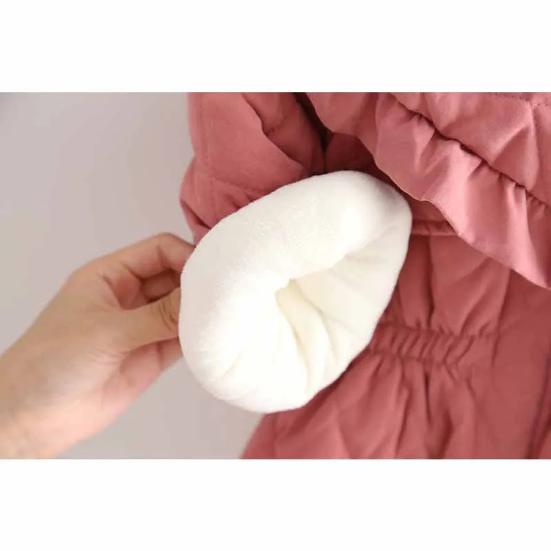 Abrigo parka acolchado de terciopelo para niñas con cremallera - imagen 5