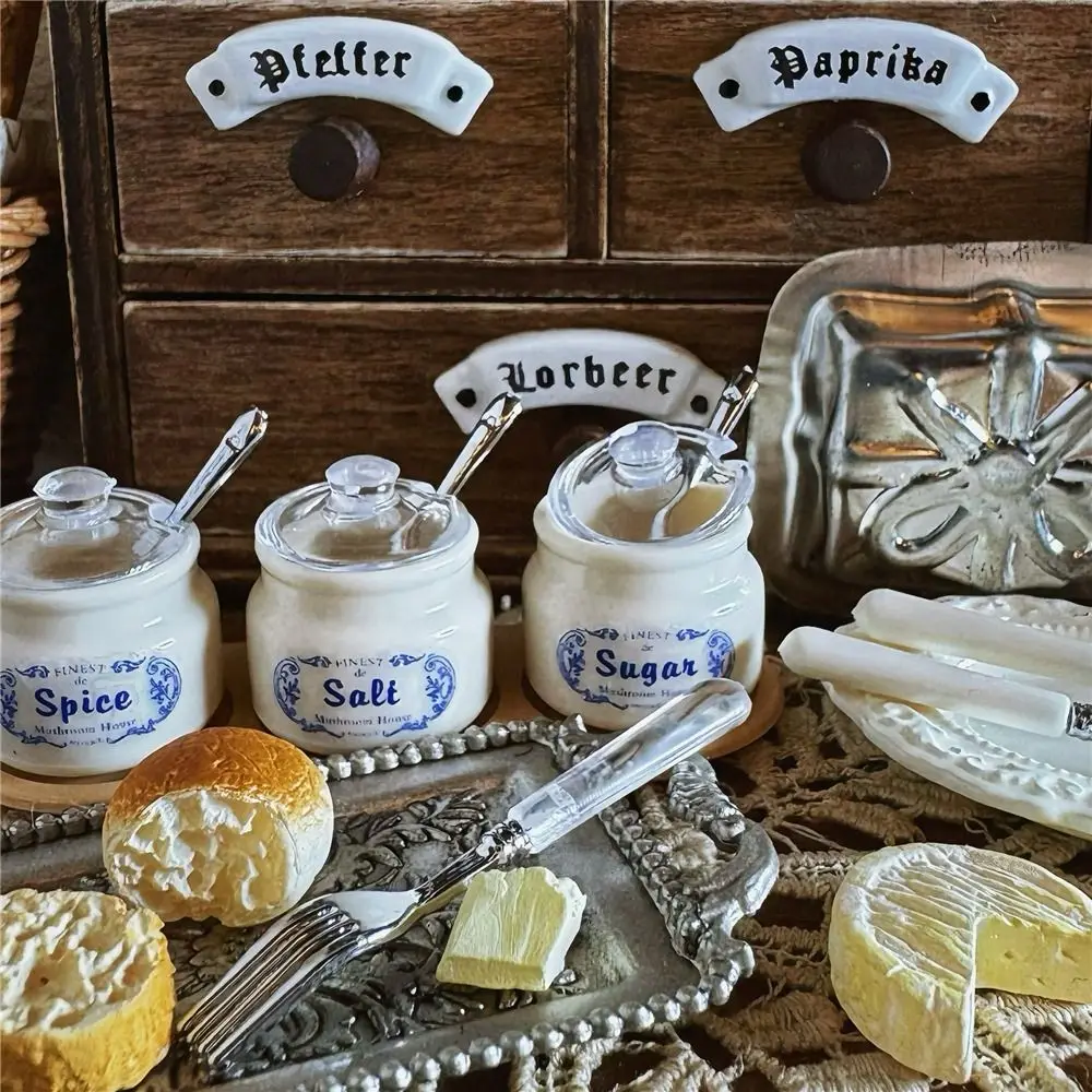 Juego cocina en miniatura para casa de muñecas con frascos y especias - imagen 2