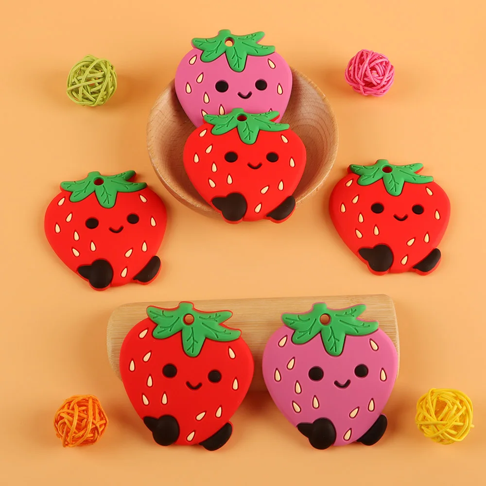 Colgante de silicona con fresa y hamburguesa para manualidades - imagen 2