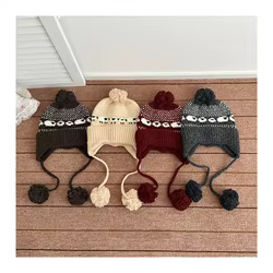 MILANCEL gorro de invierno punto cálido para niños con oveja