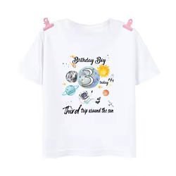 Camiseta astronauta de cumpleaños para niño - diseño espacial