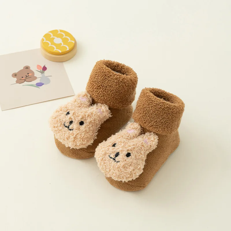 Calcetines para bebe con dibujos animados - algodon grueso suave