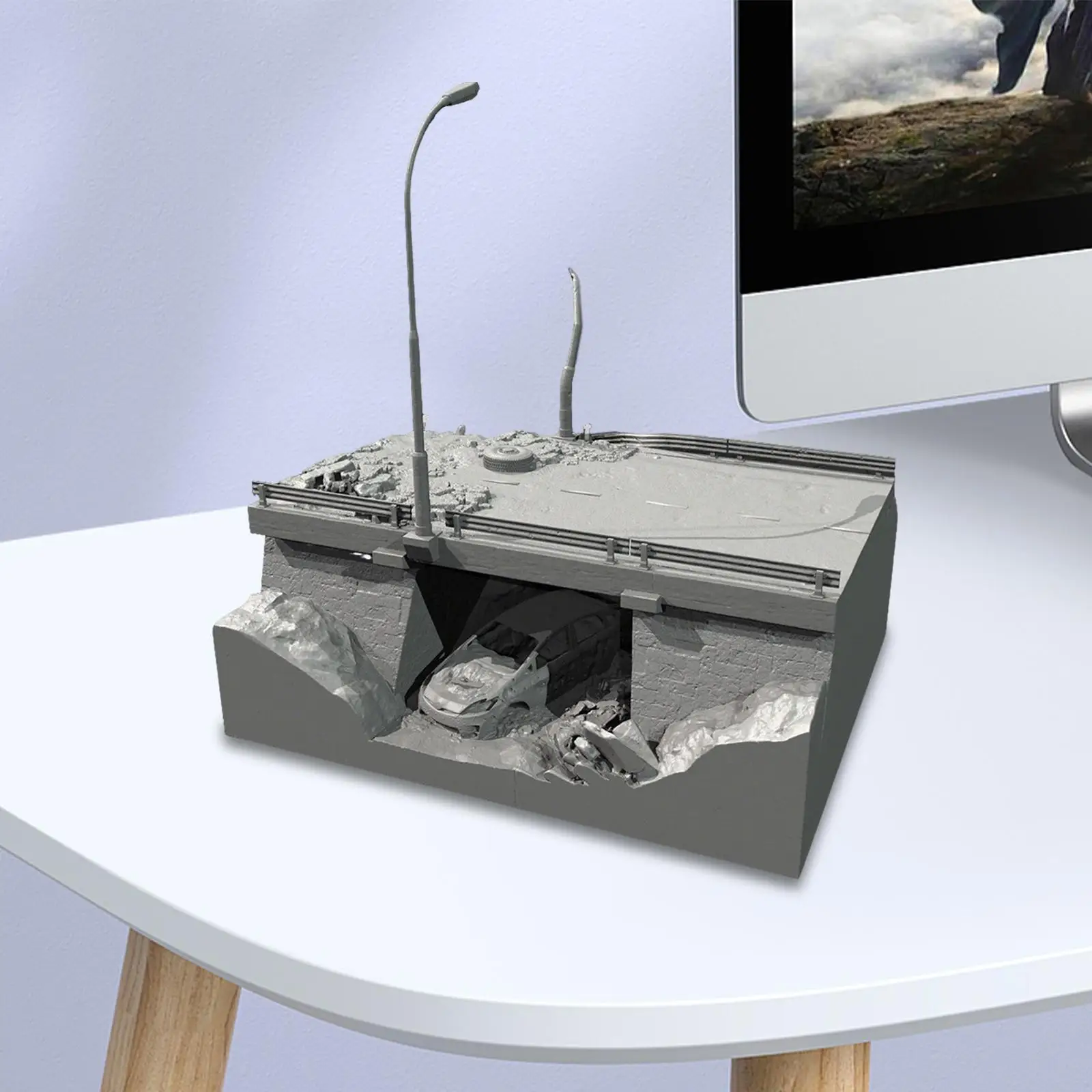Maqueta de tren carretera en miniatura sin pintar para bricolaje - imagen 2